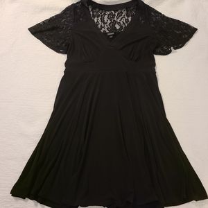 torrid size 1 little black dress with lace detail
